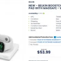 Belkin BOOSTCHARGE PRO 3-in-1 Wireless Charging Pad with MagSafe - White (FS)