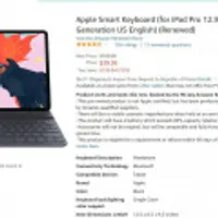 Apple Smart Keyboard (for iPad Pro 12.9 inch, 3rd Generation US English) (Renewed) 6...