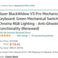 Razer BlackWidow V3 Pro 녹축 리퍼브 .