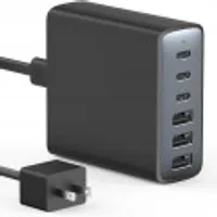 100W 6 Port USB C Charging Station Charger for iPhone, Samsung, iPad