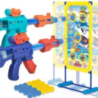 Moving Shooting Games Toy: Moving Zoo Shooting Target & 2 Foam Ball Popper