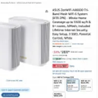ASUS ZenWiFi AX6600 Tri-Band Mesh WiFi 6 System (XT8 2PK)