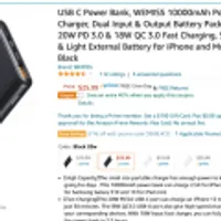 USB C Power Bank, WEMISS 10000mAh Portable Charger, Dual Input