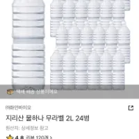 지리산 물하나 무라벨 2L x24병
