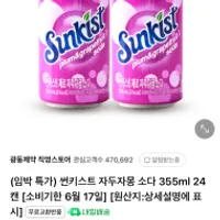 기한임박) 썬키스트 제로 자두자몽 소다 355ml x ...