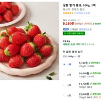 설향딸기 500g, 중과대과