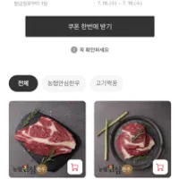 농협안심한우 1등급 한우 등심 스테이크 100g 6,167원~최대 5,858원