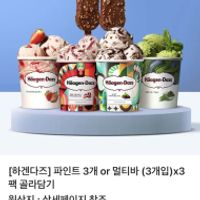하겐다즈 파인트 3개 or 멀티바 3개입X3팩 ...