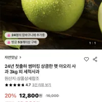 썸머킹 상큼한 햇 아오리 사과 3kg 외