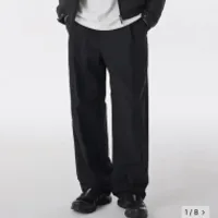 무신사 스탠다드 나일론 원 턱 와이드 팬츠, 립...