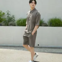 앤드지 시어서커 카라넥 티셔츠