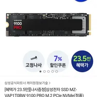 삼성전자 SSD VAP1T0BW 9100 PRo