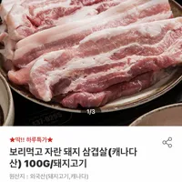 캐나다 보리 먹은 돼지 삼겹살