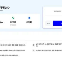 알뜰폰 평생요금제 통화문자 무제한 매일 데이터 5GB + 5Mbps LG망