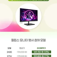 4월 에브리데이 십일절 필립스 게이밍모니터 242E 外 3종 최대 15% 할인 행사