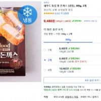 쉐푸드 등심 통 돈까스 (냉동), 300g, 2개