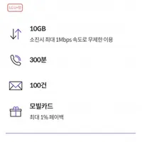 kg모바일 10GB + 300분 평생 요금제