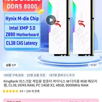킹뱅크 DDR5 8000 CL38 48GB(24GBx2) RAM