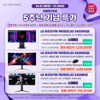 LG 울트라기어 나노IPS 게이밍모니터 34GN850 외 2건 5주년 기념 할인 특가 안내