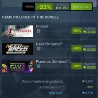 EA게임 번들(니드 포 스피드, 좀비vs플랜트, 언래이블)93%