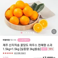 제주 산지직송 꿀당도 하우스 천혜향 소과 1.5kg+1.5kg