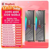 킹뱅크 RGB RAM DDR5 메모리 DDR5 【16GBx2】 6000MHZ CL36