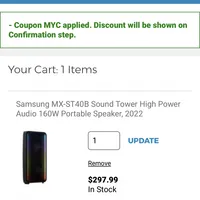 Samsung MX-ST40B Sound Tower 160W Portable Speaker