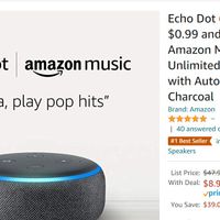 에코닷 3세대 + 1개월 아마존 뮤직 이용권 (프라임 한정딜)