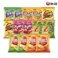 농심 스낵세트 14개 (양파링2,감자깡2,오징어집2,고구마깡2,와사비새우깡2,포테토칩2,양념치킨맛2)