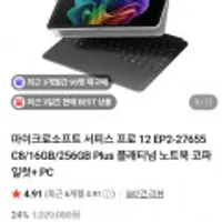 마이크로소프트 서피스 프로 12 EP2-27655 C8/16GB/256GB Plus 플래티넘 노트북 코파일럿+ PC