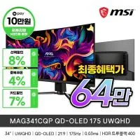MSI MAG 341CQP QD-OLED 175 UWQHD (체감가 64만)